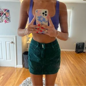 PacSun Green Corduroy Skirt